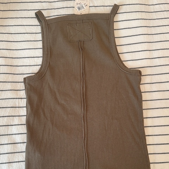 We The Free Khaki Ribbed Tank Top - Picture 2 of 3